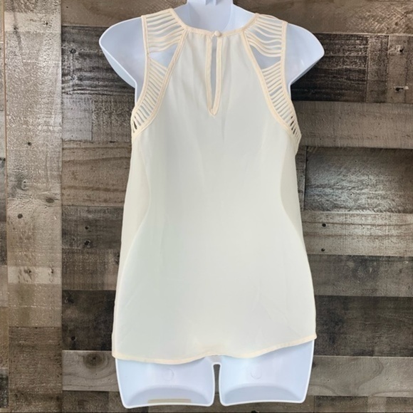 Colton Candy Creamy White Tank with Cut Out Strappy Detail Size Small - Picture 6 of 15